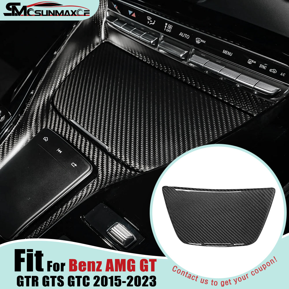 Real Carbon Fiber Center Console Cup Holder Cover for Mercedes AMG GT/GTS/GTR (2015-2023)