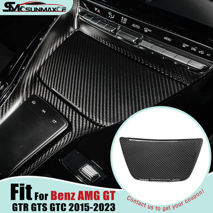 Real Carbon Fiber Center Console Cup Holder Cover for Mercedes AMG GT/GTS/GTR (2015-2023)