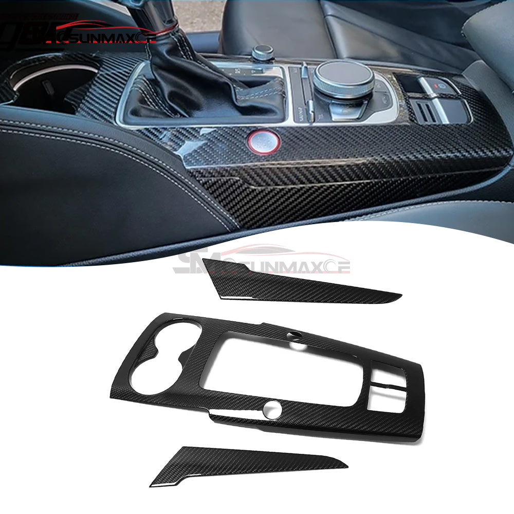 Audi A3 8V S3 RS3 Carbon Fiber Gear Shift Panel Trim Cover (LHD, 2012-2020)