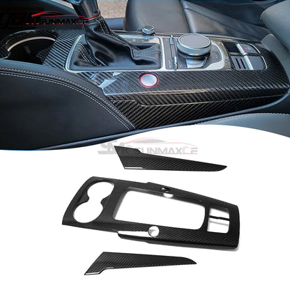 Audi A3 8V S3 RS3 Carbon Fiber Gear Shift Panel Trim Cover (LHD, 2012-2020)