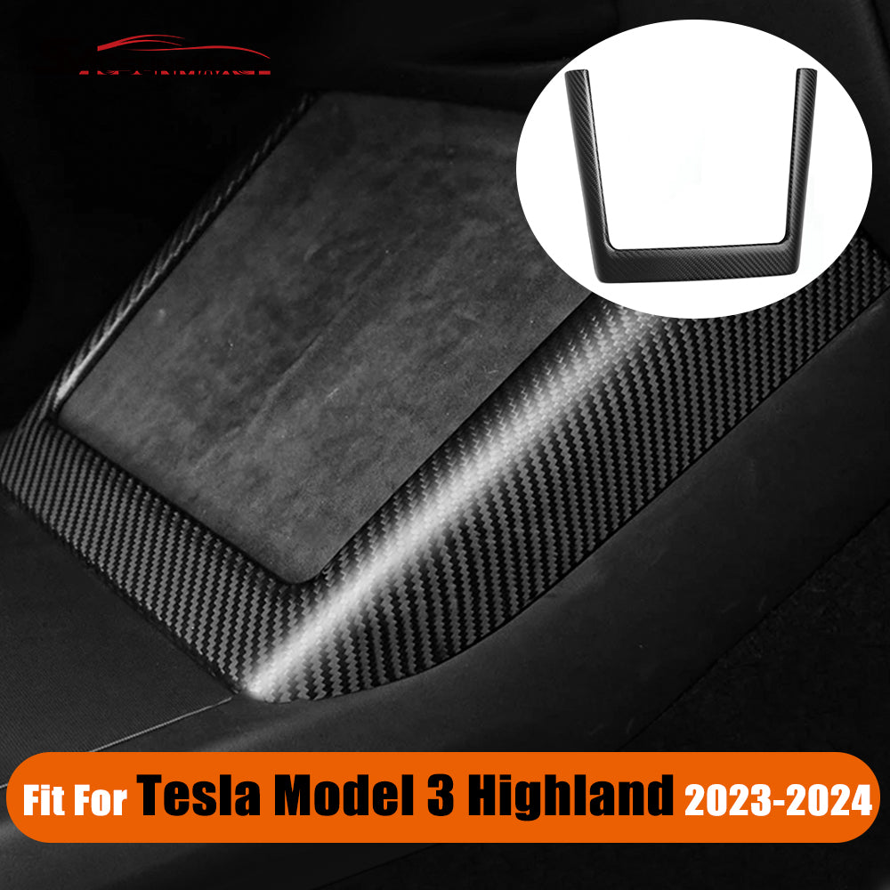Tesla Model 3 Highland 2023-2024 Carbon Fiber Wireless Charging Frame Cover