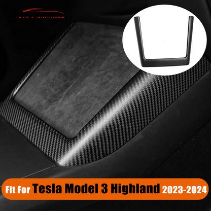 Tesla Model 3 Highland 2023-2024 Carbon Fiber Wireless Charging Frame Cover