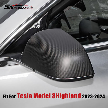 Tesla Model 3 Carbon Fiber Side Mirror Caps (2017-2024)