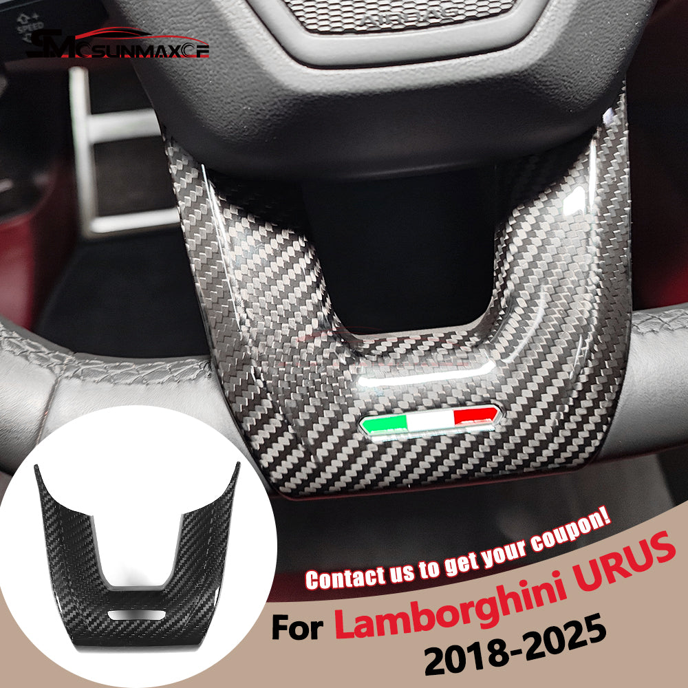 Lamborghini Urus Carbon Fiber Steering Wheel Trim (2018-2025)