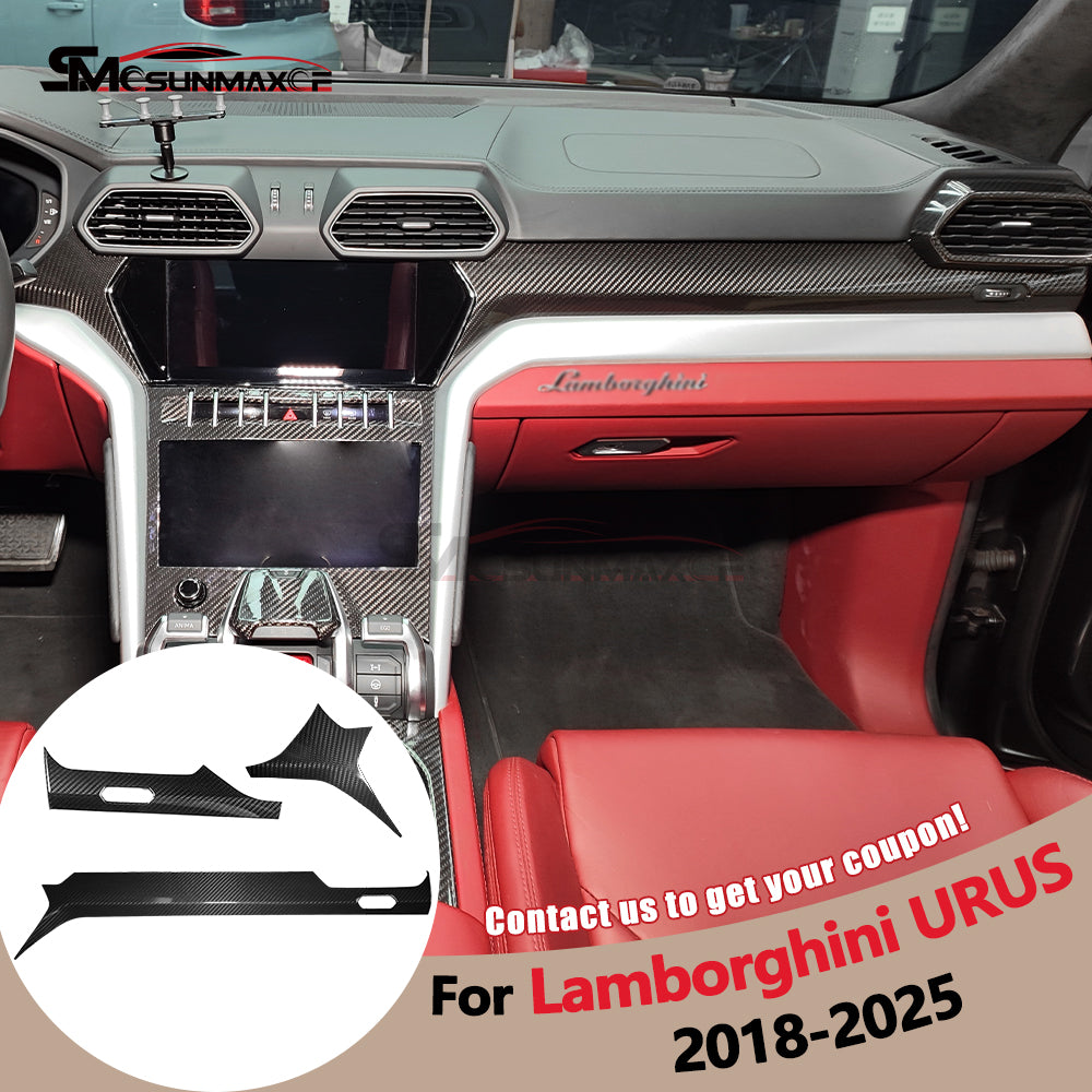 Lamborghini Urus Carbon Fiber Dashboard & Console Trim (3pcs, 2018-2025)
