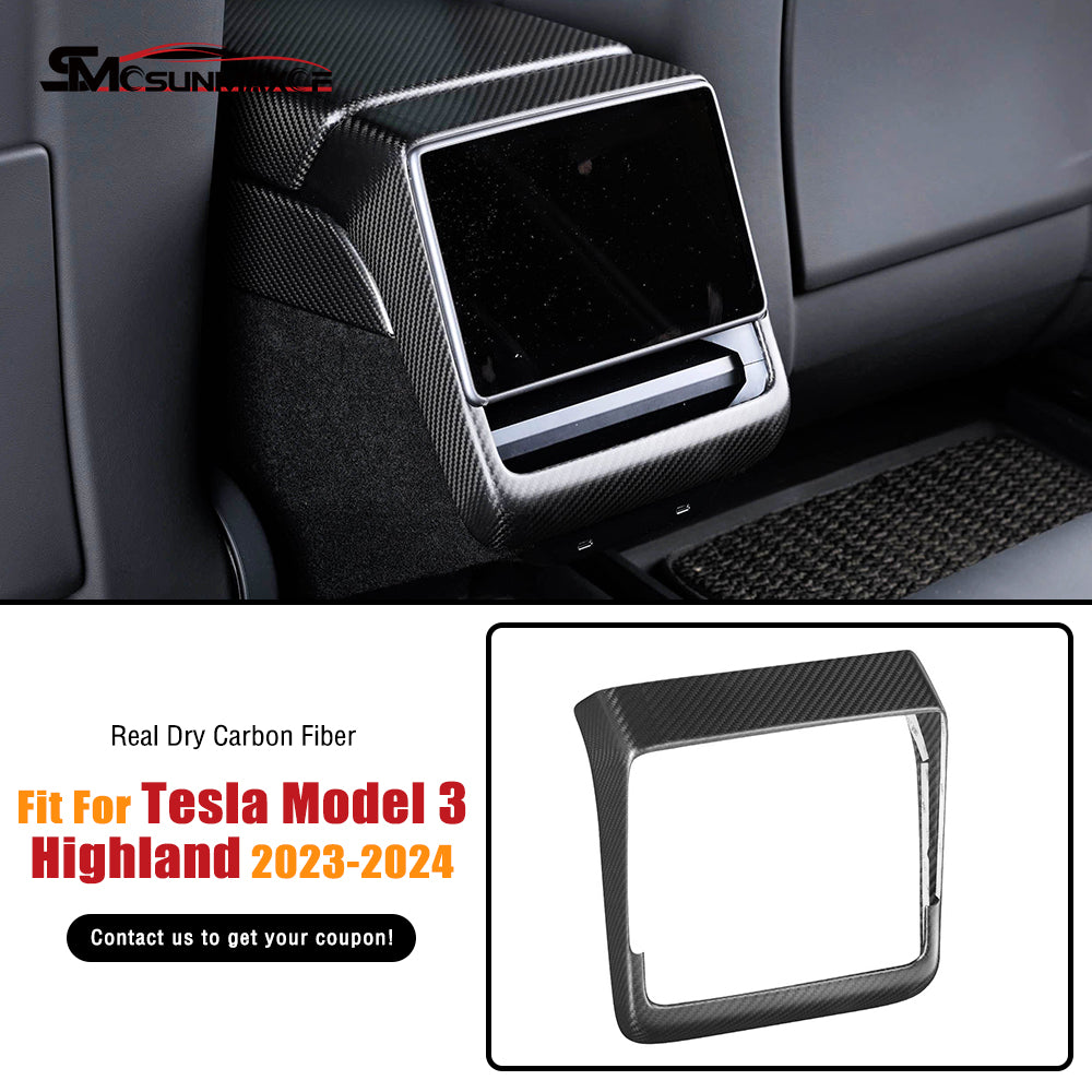 Tesla Model 3 Highland 2024 Carbon Fiber Rear Air Vent Frame Cover Trim