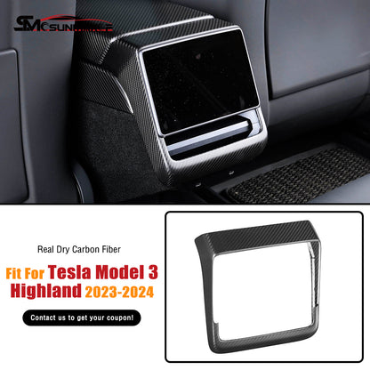 Tesla Model 3 Highland 2024 Carbon Fiber Rear Air Vent Frame Cover Trim