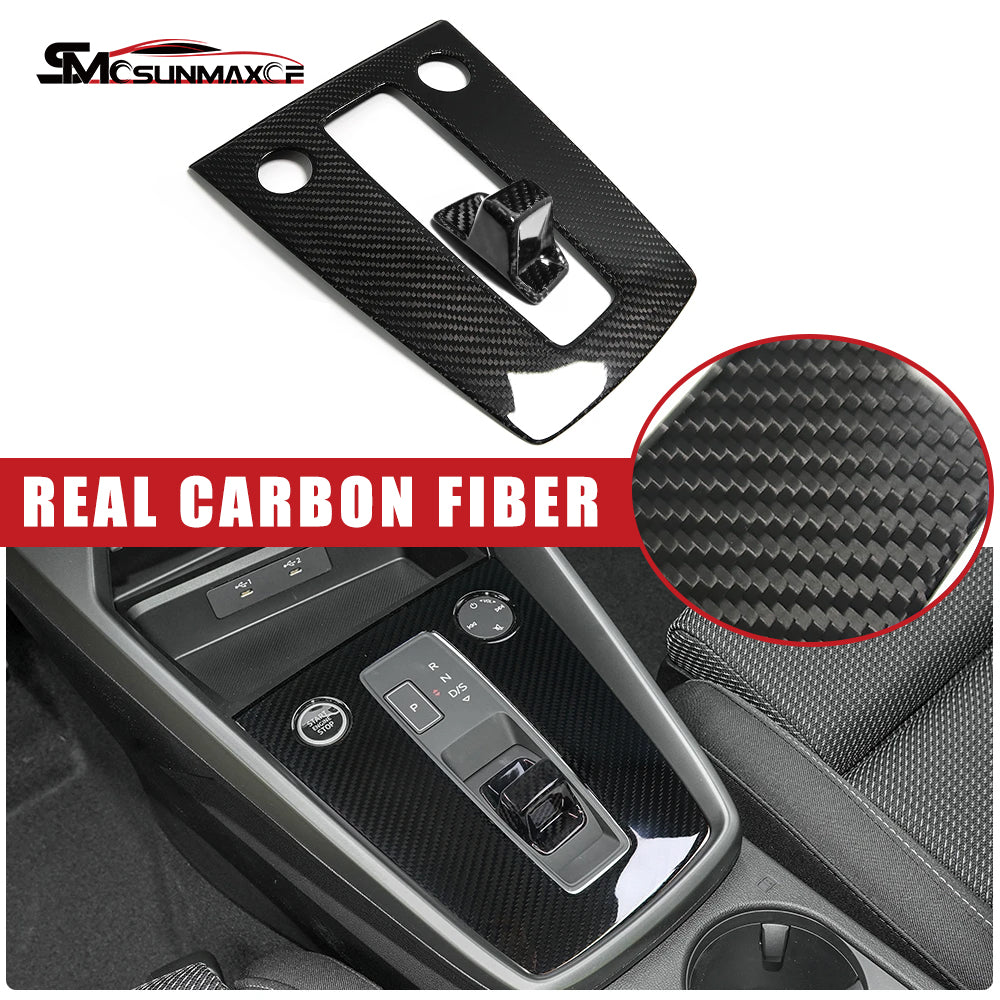 Audi A3 8Y S3 RS3 Carbon Fiber Gear Shift Knob Panel Cover (2021-2024)