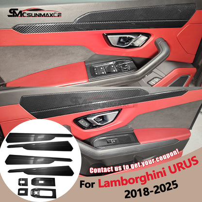 Lamborghini Urus Carbon Fiber Door Trim & Window Switch Covers (2018-2025)