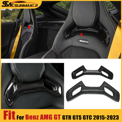 Real Carbon Fiber Seat Headrest Frame Cover for Mercedes AMG GT/GTS/GTR/GTC (2015-2023)