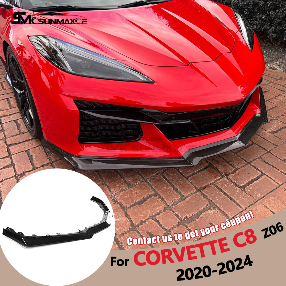 Chevrolet Corvette C8 Z06 Carbon Fiber Front Bumper Lip Splitter (2020-2024)