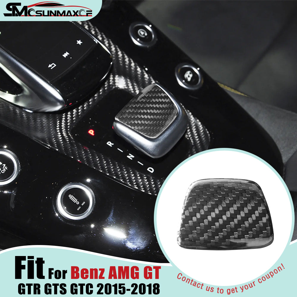 Carbon Fiber Gear Shift Knob Cover for Mercedes AMG GT/GTS/GTR (2015-2018)