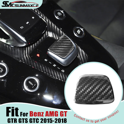 Carbon Fiber Gear Shift Knob Cover for Mercedes AMG GT/GTS/GTR (2015-2018)