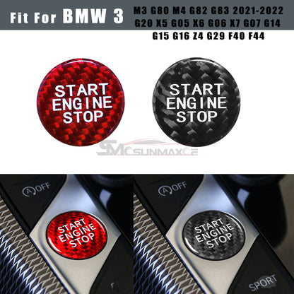 BMW 2 3 4 Series G20 G80 G82 G83 Carbon Fiber Start Stop Button Cover (2020-2024)