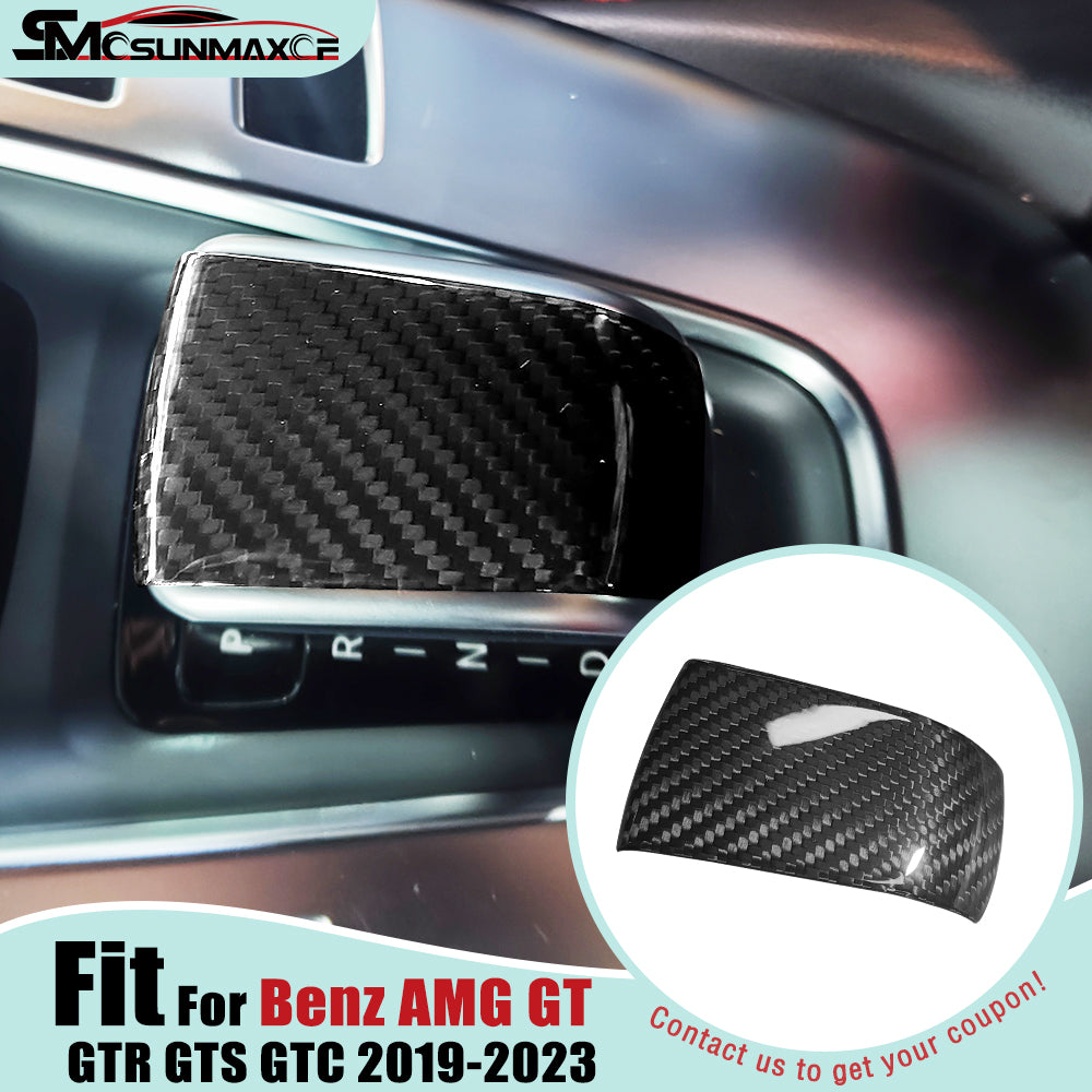 Carbon Fiber Gear Shift Knob Cover for Mercedes AMG GT/GTS/GTR (2019-2023)