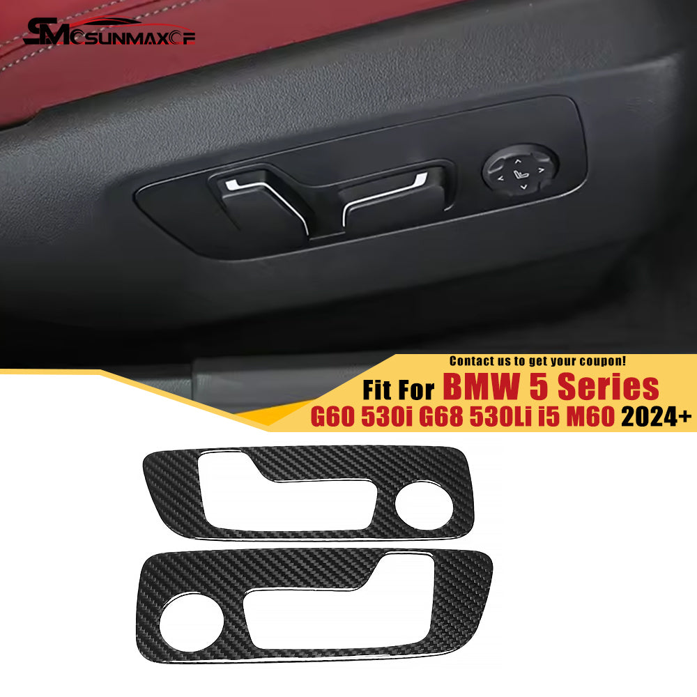 BMW 5 Series G60 Carbon Fiber Seat Adjustment Switch Trim (2024)