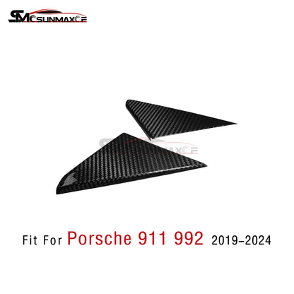 Porsche 911 992 Carbon Fiber A-Pillar Triangle Window Sticker (2019-2024)