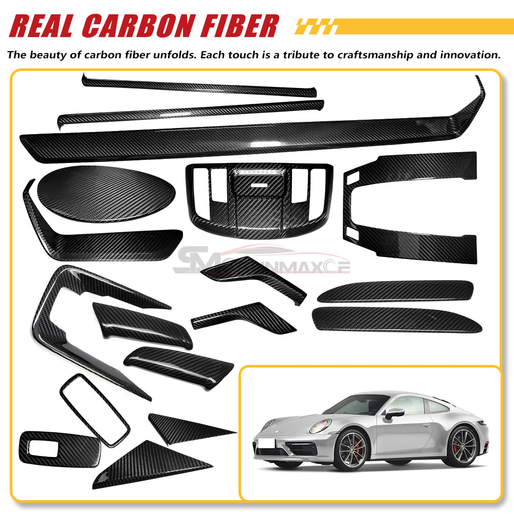 Porsche 911 992 Carbon Fiber Center Console Trim (2019-2024)