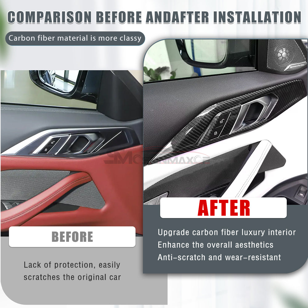 BMW 4 Series G22 G23 G24 Carbon Fiber Door Handle Frame Cover (2021)