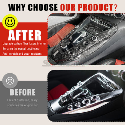 4Pcs Forged Carbon Gear Shift Panel Cover for Mercedes AMG GT/GTS/GTR (2016-2018)