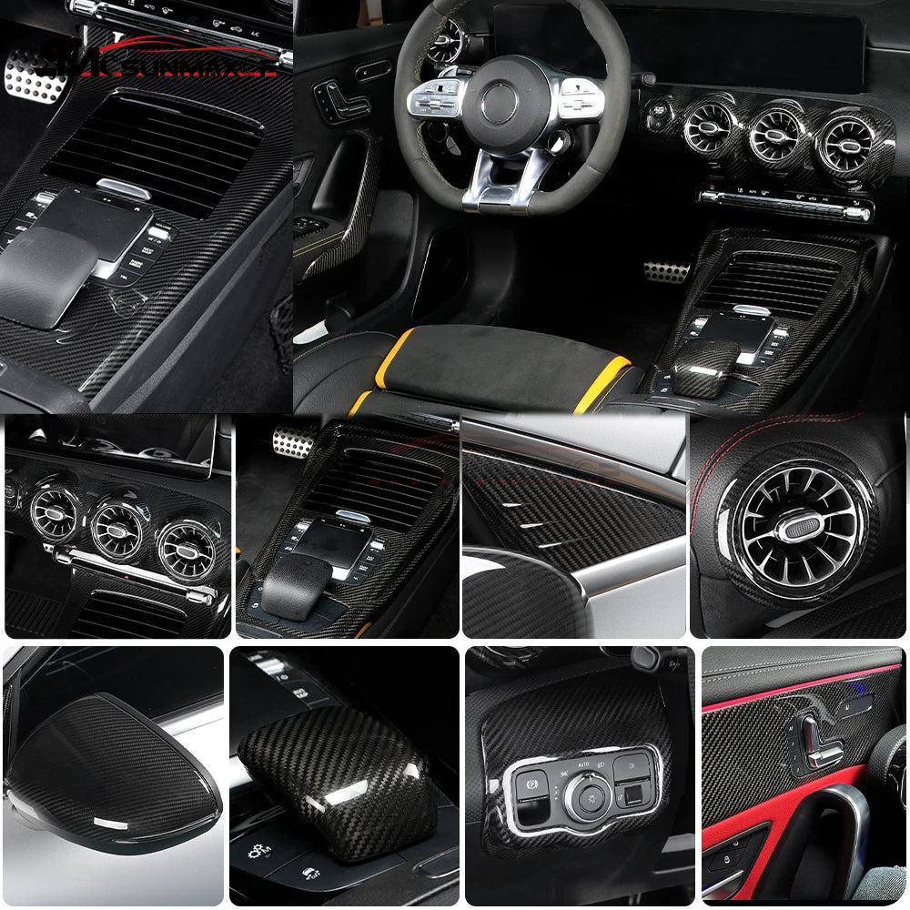 Mercedes-Benz CLA C118 W177 V177 A35 A45 Carbon Fiber Window & Trunk Button Frame Cover