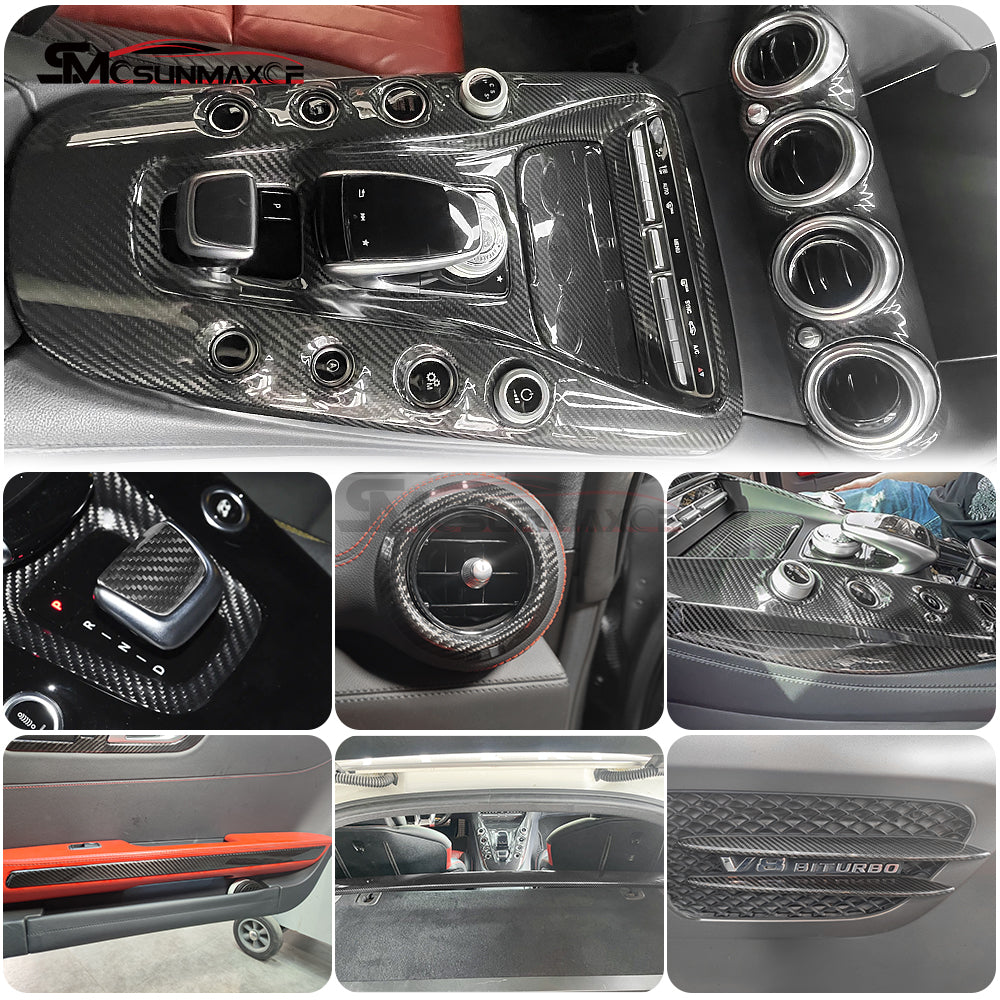 Real Carbon Fiber 5PCS Center Console Panel Kit for Mercedes AMG GT/GTS/GTR (2016-2018)