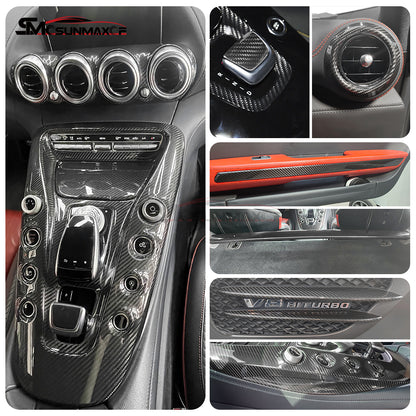 Real Carbon Fiber Dashboard Air Outlet Vent Ring Cover for Mercedes AMG GT/GTS/GTR (2015-2023)