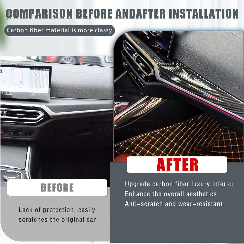BMW 3 4 Series G20 G21 G22 Carbon Fiber Center Console Dashboard Trim (2022-2023)