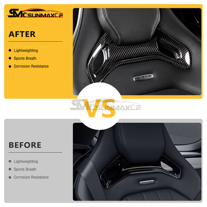 Real Carbon Fiber Seat Headrest Frame Cover for Mercedes AMG GT/GTS/GTR/GTC (2015-2023)