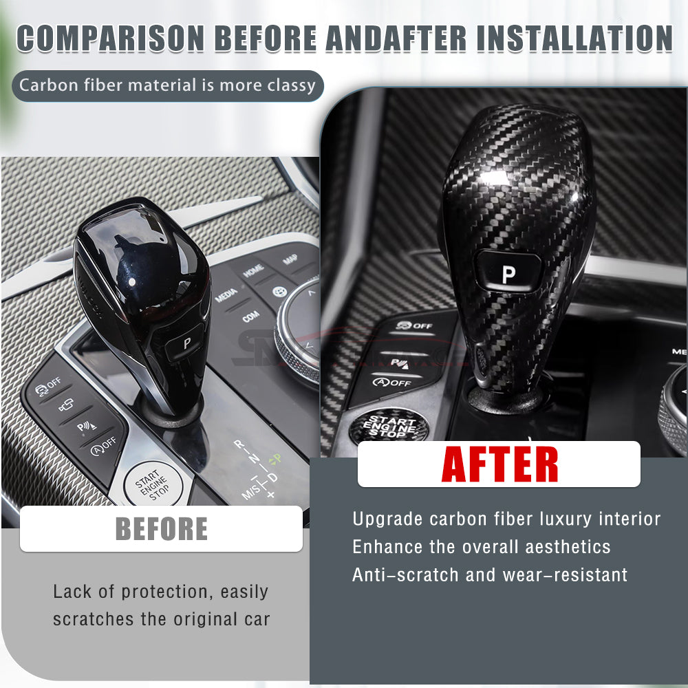 BMW 3 & 4 Series G20 G21 G22 G23 G26 Carbon Fiber Gear Knob Cover (2020)