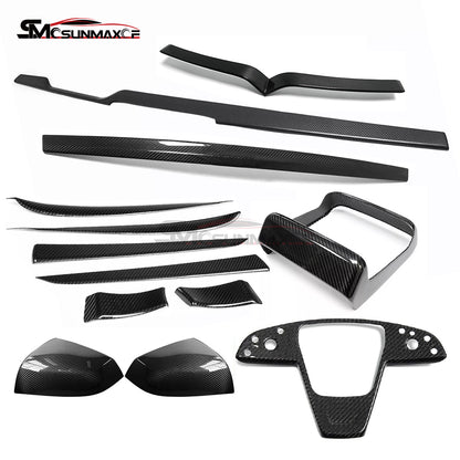 Tesla Model S 2021-2023 Carbon Fiber Rear Screen Frame Cover