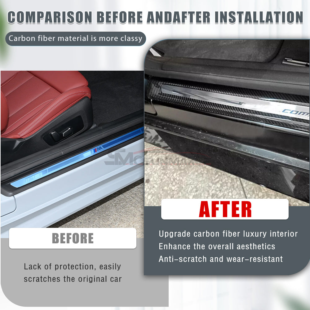 BMW 4 Series G22 G23 M4 G82 Carbon Fiber Door Sill Scuff Plate (2021)