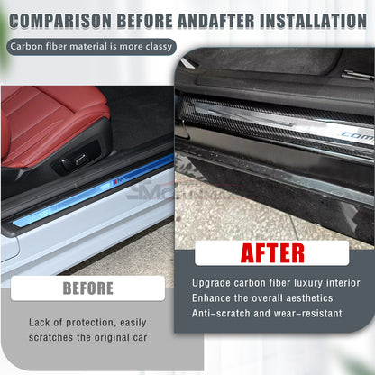 BMW 4 Series G22 G23 M4 G82 Carbon Fiber Door Sill Scuff Plate (2021)
