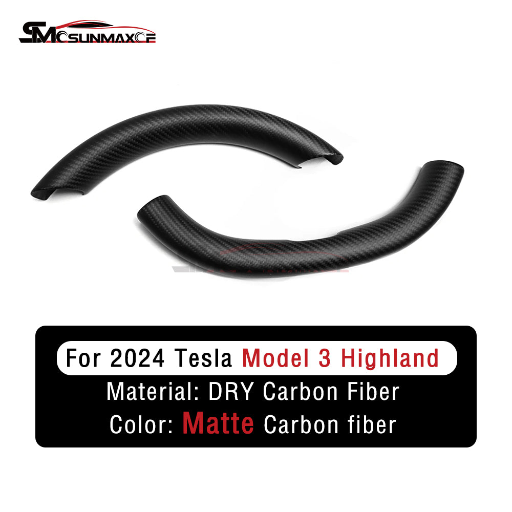 Tesla Model 3 Highland 2024 Real Carbon Fiber Steering Wheel Cover