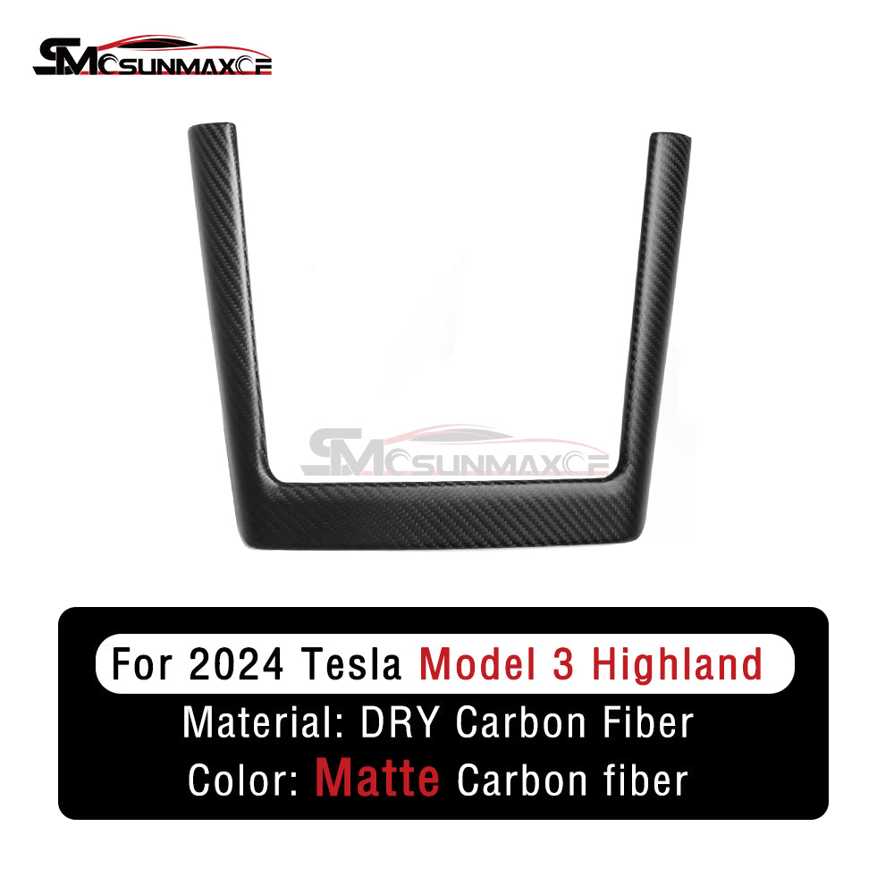 Tesla Model 3 Highland 2023-2024 Carbon Fiber Wireless Charging Frame Cover