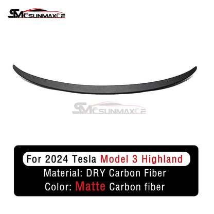 Tesla Model 3 Highland 2024 Real Carbon Fiber Rear Trunk Spoiler