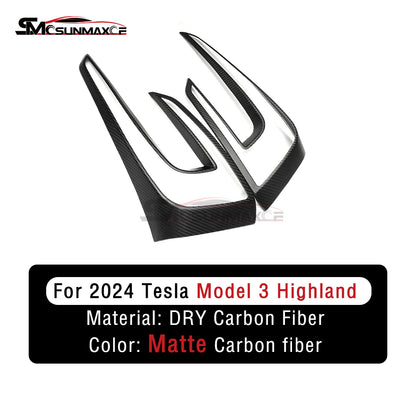 Tesla Model 3 Highland 2024 Carbon Fiber Taillight Frame Covers (2PCS)