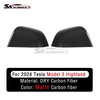 Tesla Model 3 Carbon Fiber Side Mirror Caps (2017-2024)