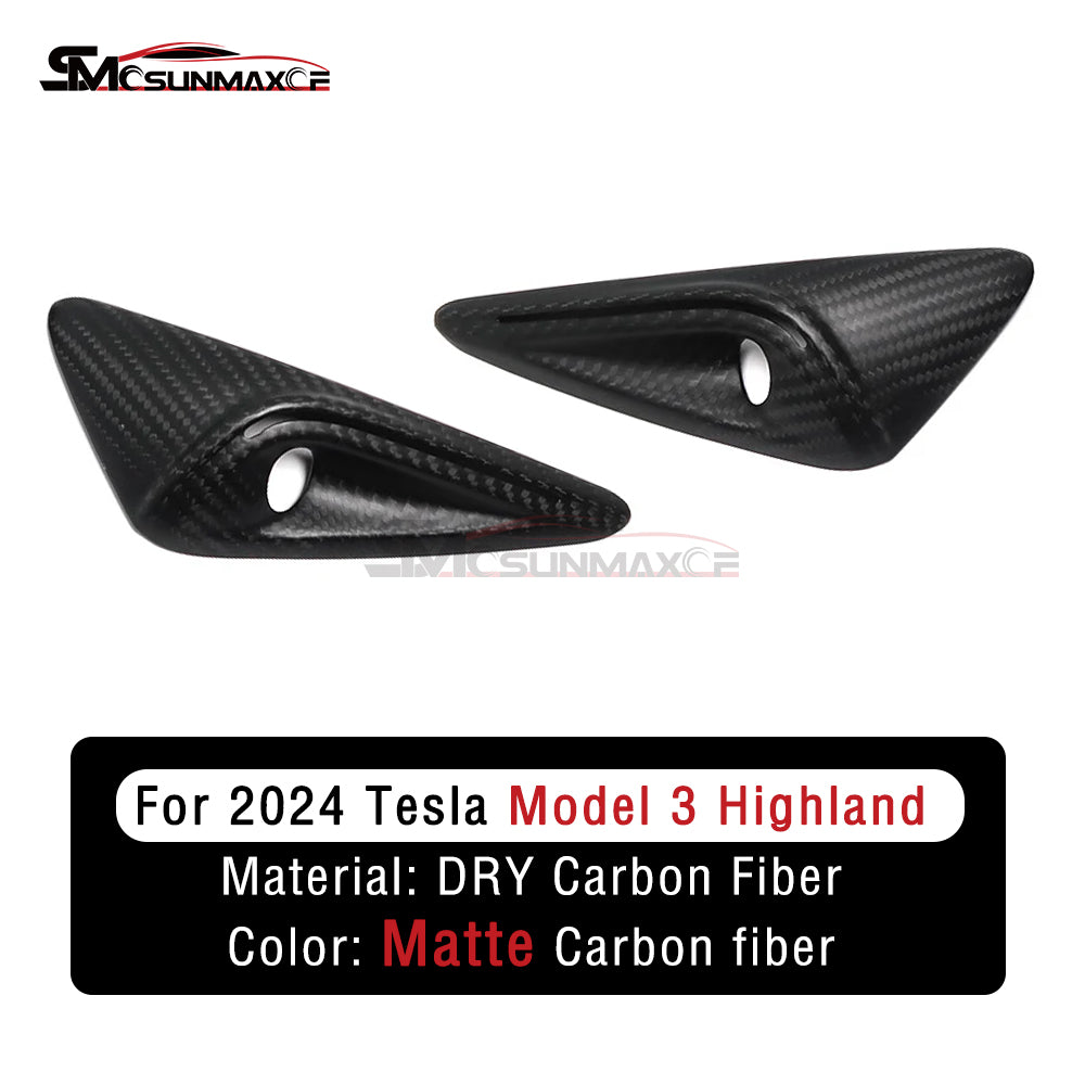 Tesla Model 3 Highland 2023-2024 Real Carbon Fiber Turn Signal Side Fender Camera Cover