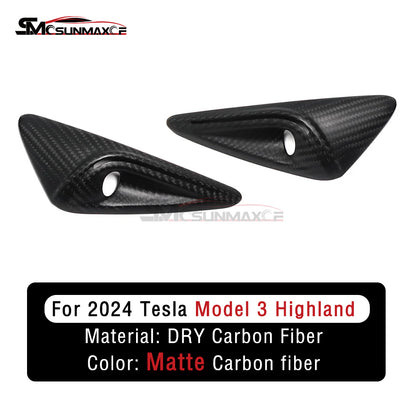 Tesla Model 3 Highland 2024 Forged Carbon Fiber Side Fender Camera Cover Frame