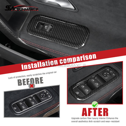 Mercedes-Benz CLA C118 W177 V177 A35 A45 Carbon Fiber Window & Trunk Button Frame Cover