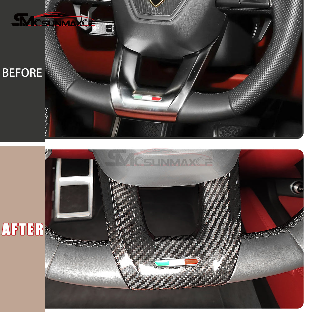 Lamborghini Urus Carbon Fiber Steering Wheel Trim (2018-2025)