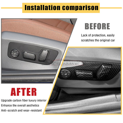 BMW 5 Series G60 Carbon Fiber Seat Adjustment Switch Trim (2024)