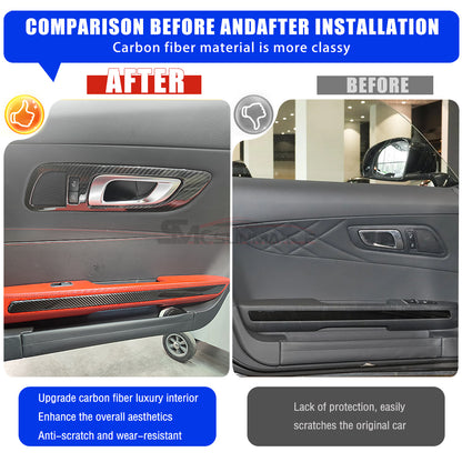 Real Carbon Fiber Interior Door Panel Trim Handle Covers for Mercedes AMG GT/GTS/GTR (2019-2023)