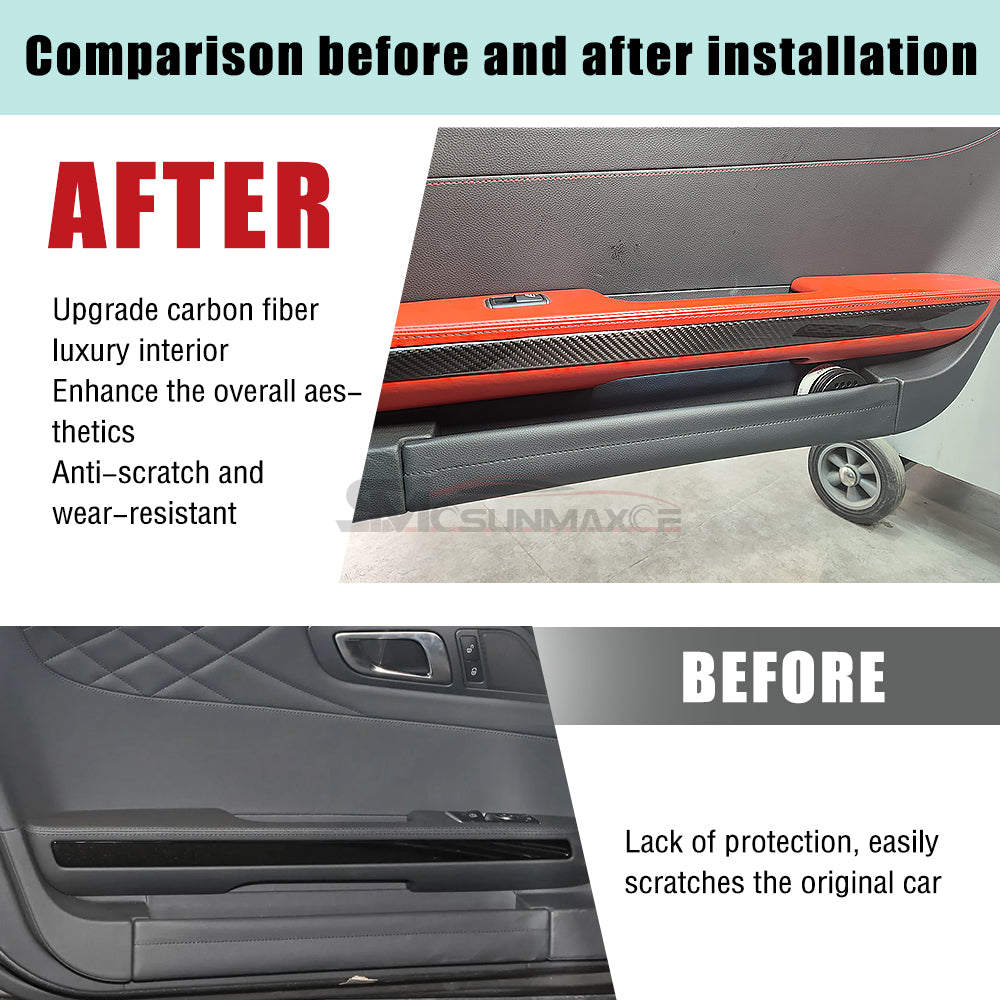 Carbon Fiber Door Panel Strip Covers for Mercedes AMG GT/GTS/GTR (2015-2023)