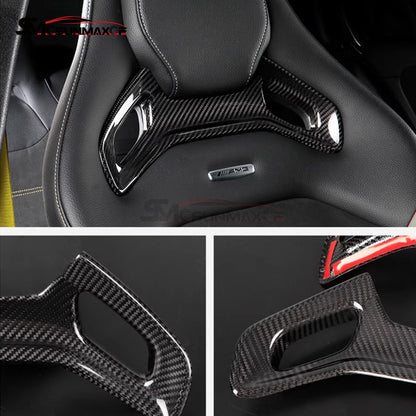 Real Carbon Fiber Seat Headrest Frame Cover for Mercedes AMG GT/GTS/GTR/GTC (2015-2023)
