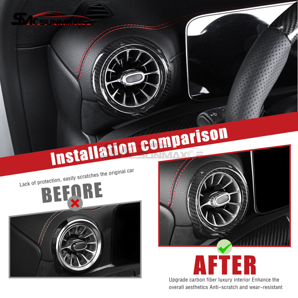 Mercedes-Benz CLA C118 W177 V177 A35 A45 Carbon Fiber Dashboard Air Vent Ring Cover