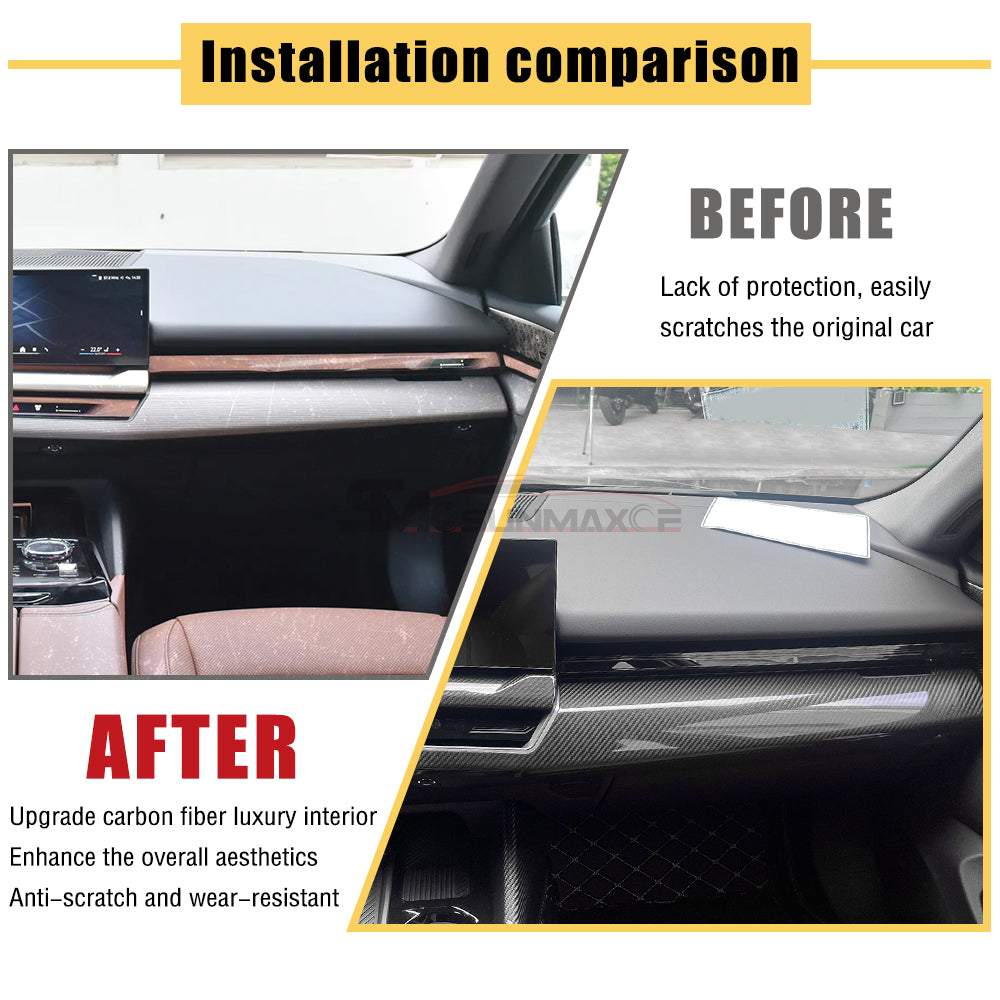 BMW 5 Series i5 M60 G60 G68 Carbon Fiber Dashboard Trim (3PCS, 2024)