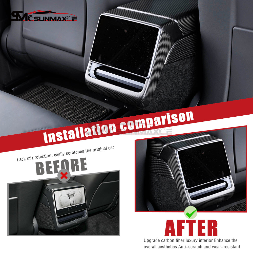 Tesla Model 3 Highland 2024 Carbon Fiber Rear Air Vent Frame Cover Trim