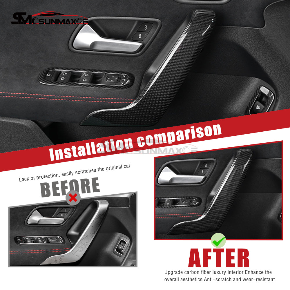 Mercedes-Benz A Class W177 V177 A35 A45 CLA C118 CLA45 Carbon Fiber Door Handle Trim (2020-2023)